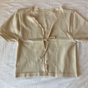 Women’s tie cropped blouse